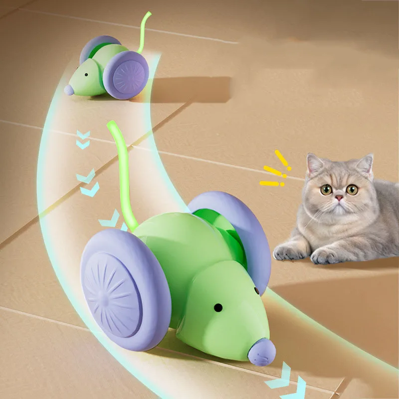 Brinquedo Interativo para Gatos em Forma de Carro Elétrico, Recarregável, Brinquedo Automático para Gatinhos com Evitação Inteligente de Obstáculos