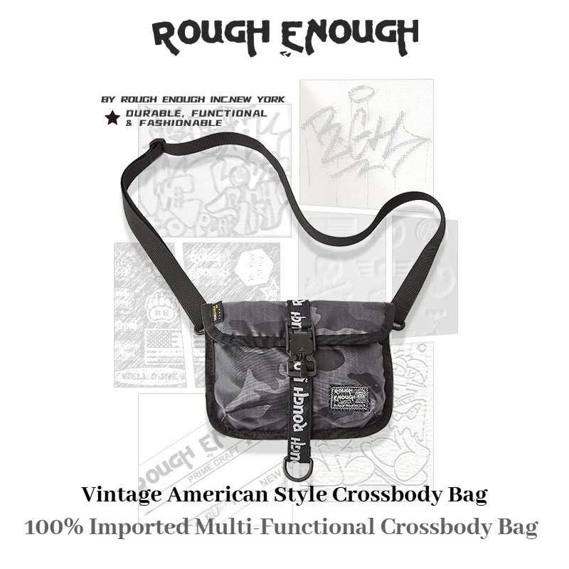RGH Camo Waterproof Crossbody Bag for Men, Multi-functional Messenger Chest Bag, Outdoor Travel Sports Mini Shoulder Pack