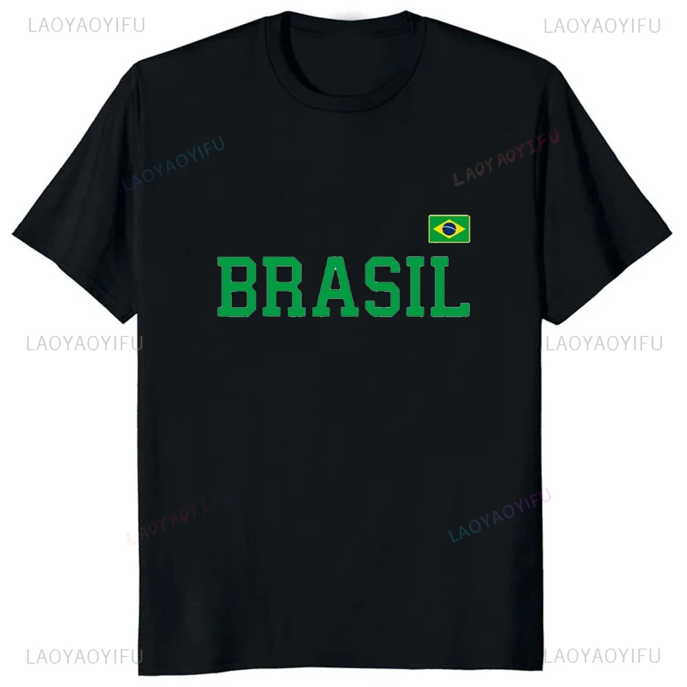 New Arrival Brazil Brasil Brazilian Flag Tshirt Comfort Breathe Streetwear Hipster Loose Man T Shirt Summer Style Hip Hop Tees