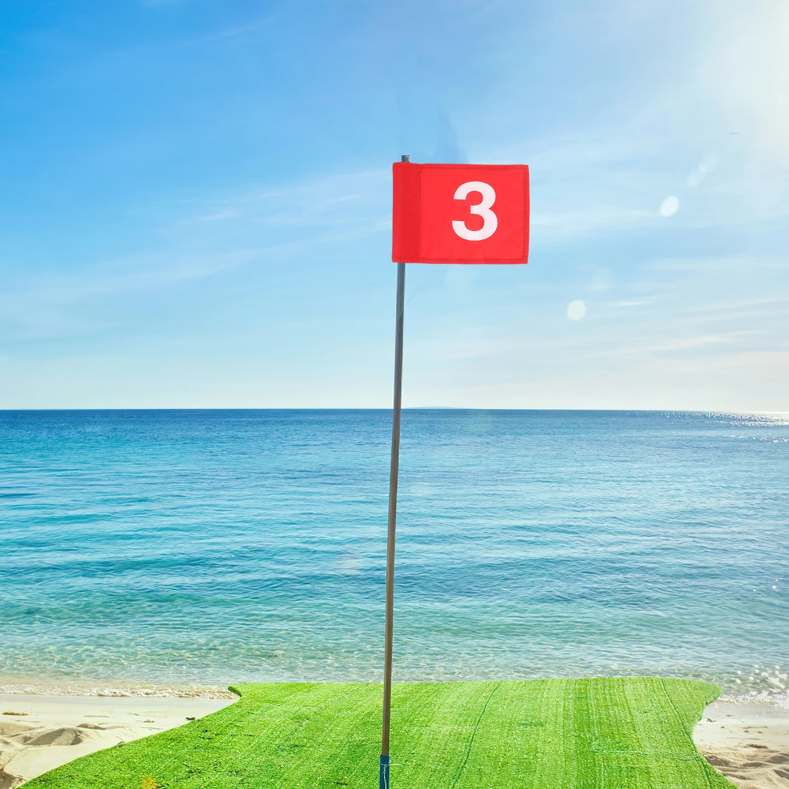 

3Pcs Nylon Golfing Flags Uv Resistant Numbered Training Flags for Court and Outdoor Practice Golfing Tools Small Golfs Bags