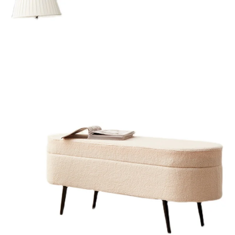 

9U lamb wool shoe changing stool simple bedside stool at home door cloakroom storage sofa bench fitting room storage