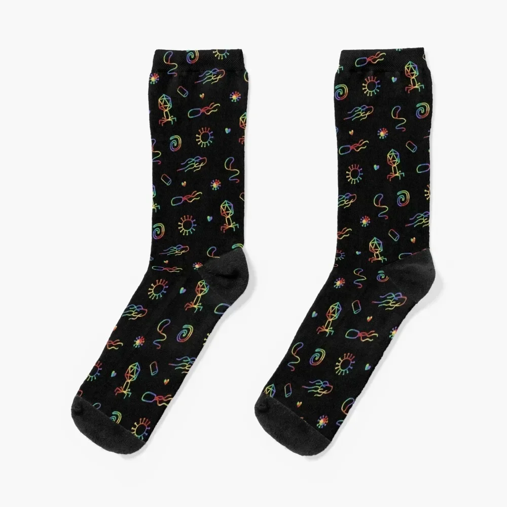 

Microbes Rainbow Socks set Lots gym Socks Female Men's