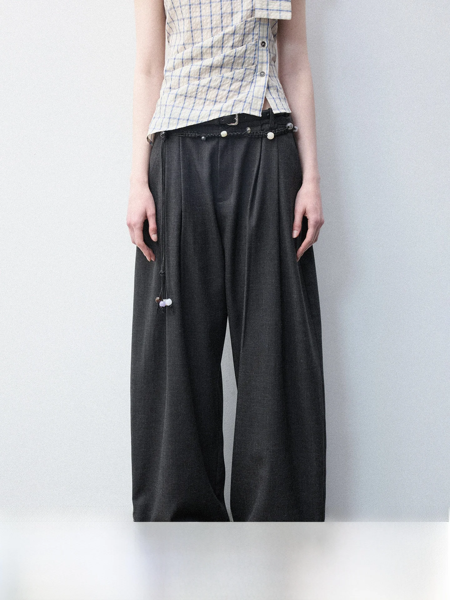 

Женские брюки Luamoss с широкими штанинами, из смесового хлопка, с драпировкой и цветочным принтом, с высокой талией, стройнящие, универсальные, для повседневной носки и офиса