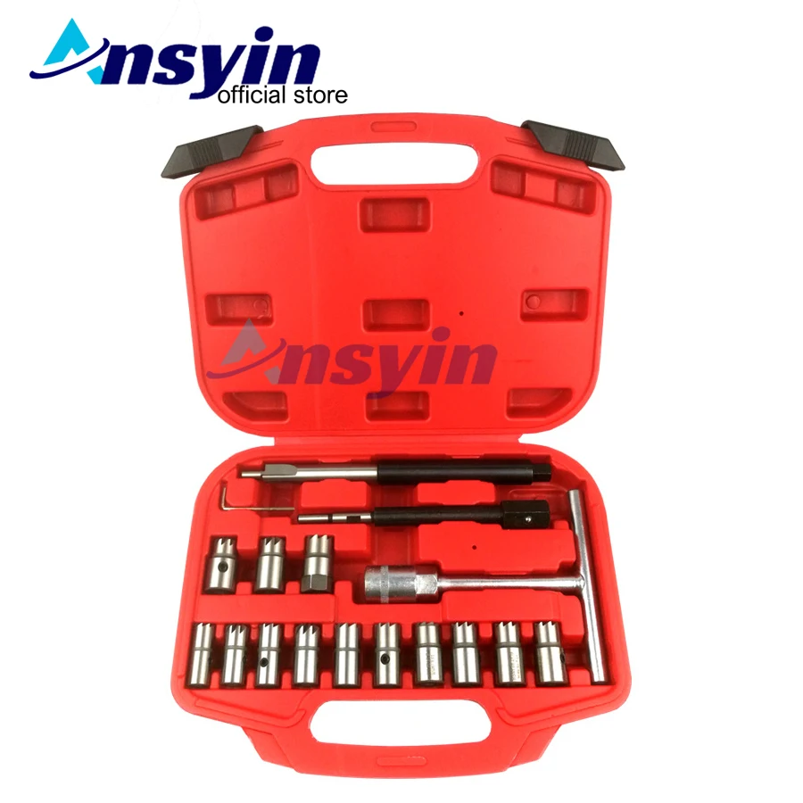 

Cleaner Carbon Remover Seat Tools Cutter Milling Cutter Set Universal Car Tool Kit &Injector Remover 17Pcs Diesel Injector Seat