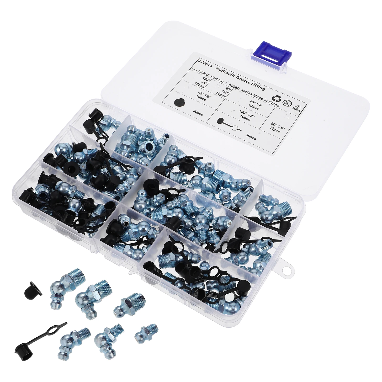 

120pcs Brass Grease Fittings Kit Durable Replacement Parts Automotive Brake Bearing Lubrication Tool Dust Cap Screw Press Fit