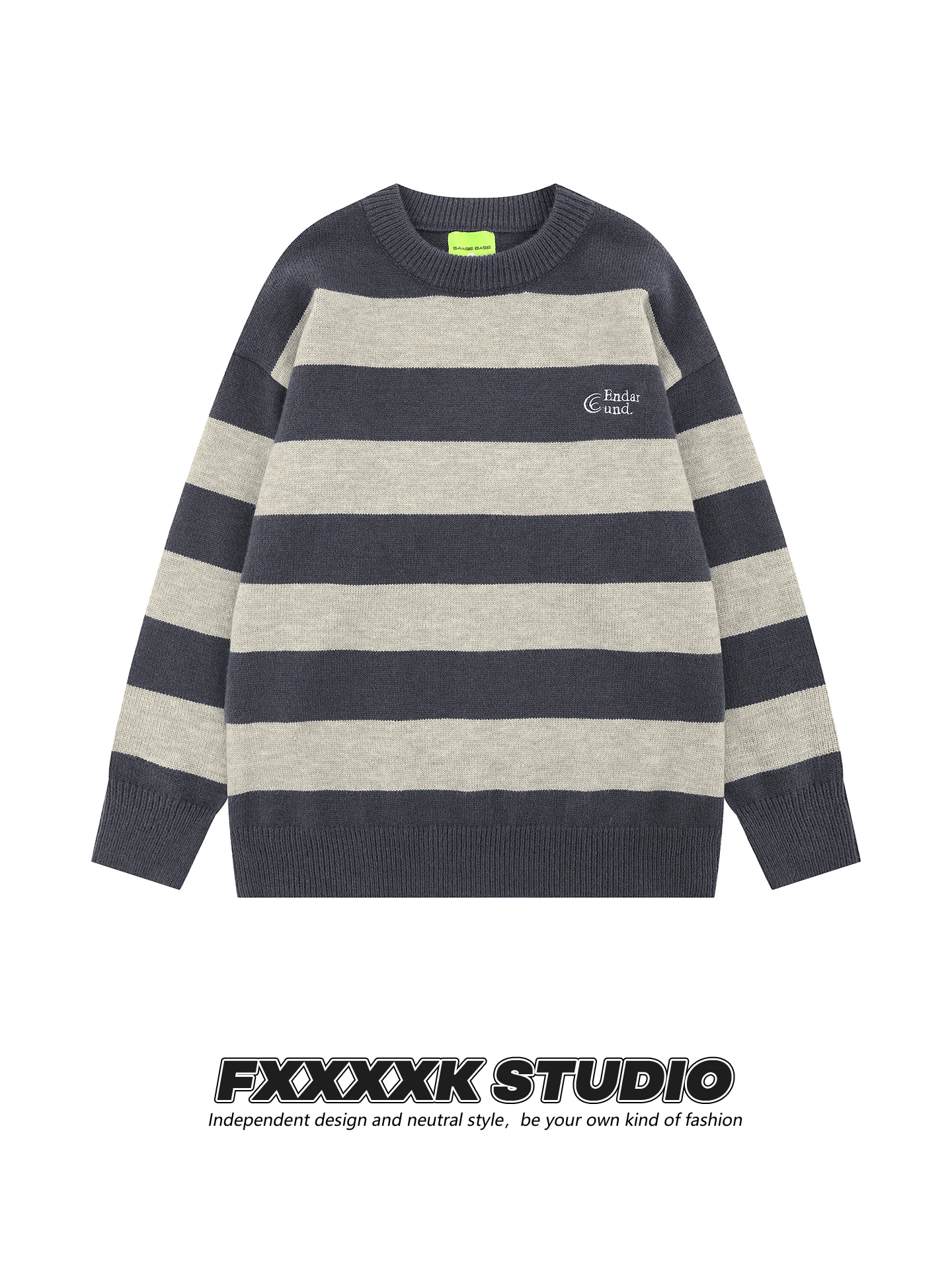 

Свободный повседневный свитер с круглым вырезом для мужчин, в стиле ретро, в полоску, вязаный, для осени, удобный, дышащий