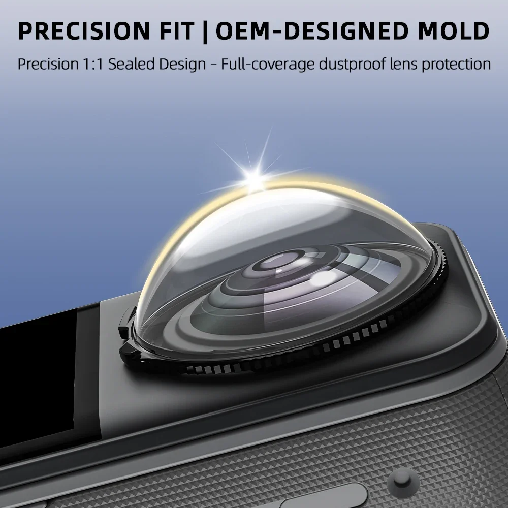 Flymile X5 قسط غطاء حماية العدسة ل Insta360 X5 اكسسوارات PC حامي عدسة غطاء خدش/قطرة/غطاء مقاوم للغبار الشفافية