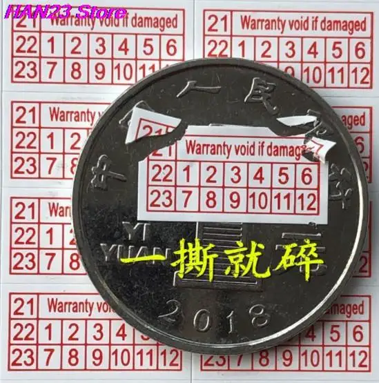 Groothandel 200Pcs Jaar Rode Kleur Rechthoek Fragiele Label Garantie Vervalt Indien Verwijderd Sticker