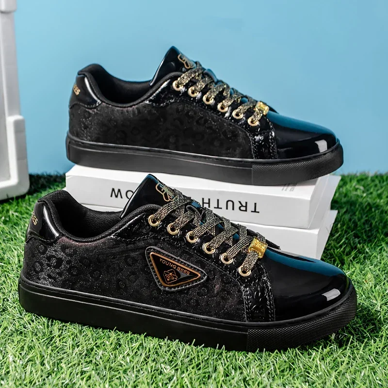 Sports Shoes for Men Black Gold Male Luxury Brand Skateboarding Sneakers Comfortable Spring Outdoor Adult Popular Shoes