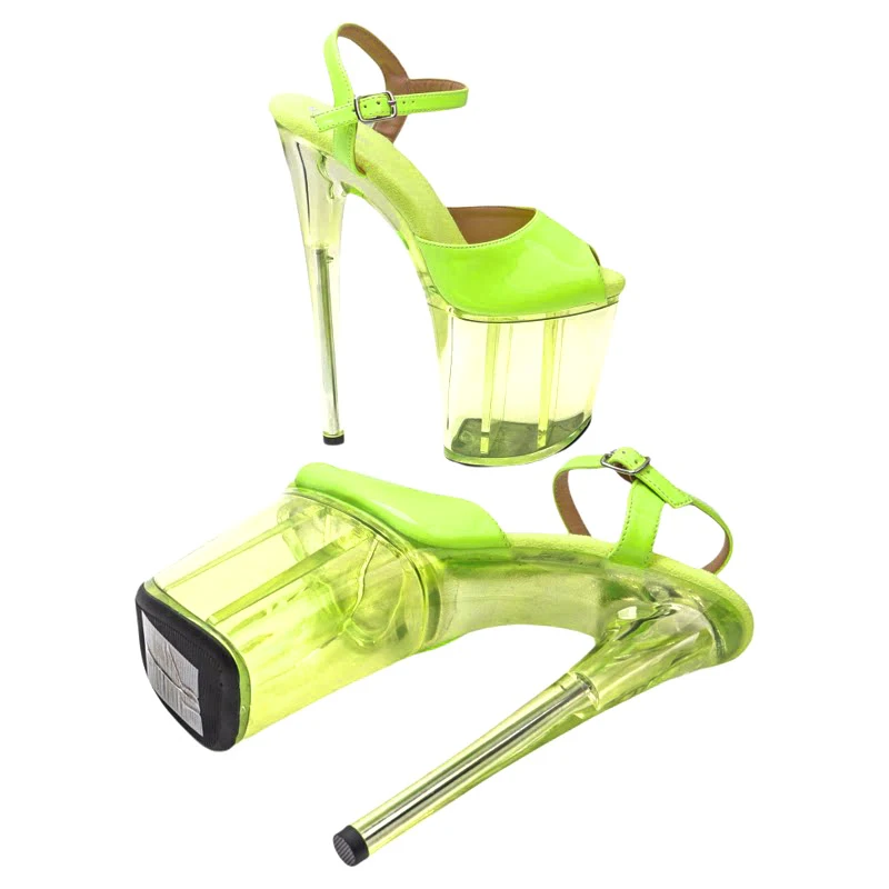 Leecabe 8Inch/20cm patent Trendy fashion clear Platform High Heel match upper color Sandals stripper heels Pole Dance Shoes
