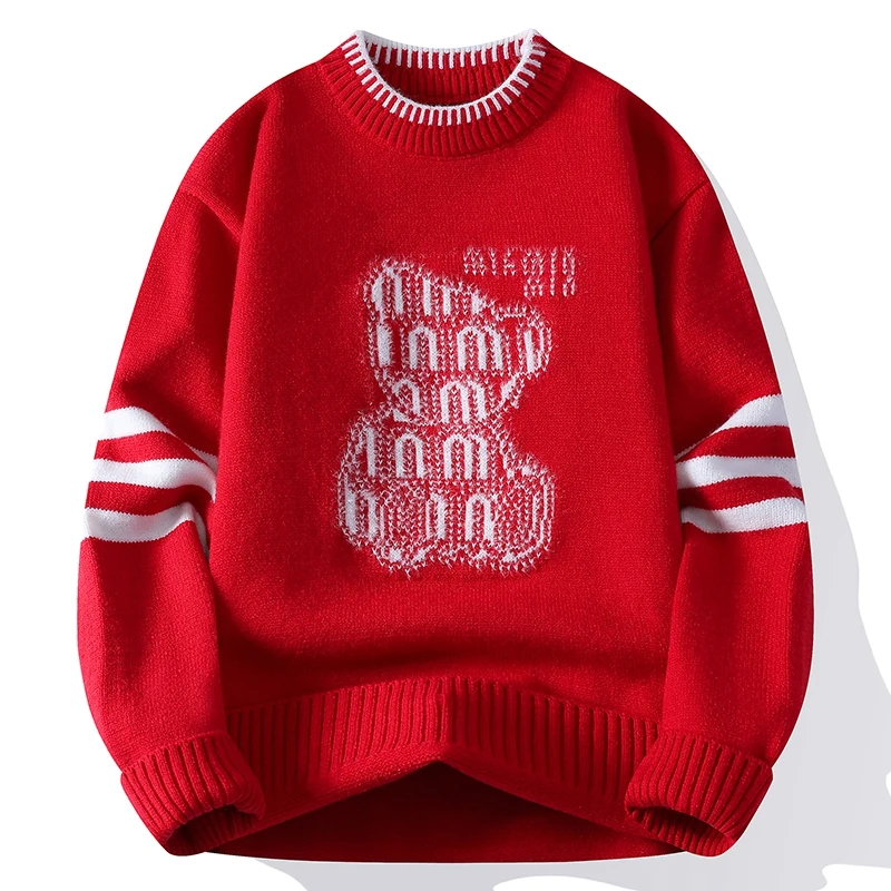 

Осенне-зимний утепленный вязаный мужской свитер с длинным рукавом, повседневный, модный, молодежный, универсальный базовый слой