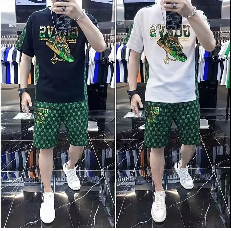 

Men winter designer tracksuit nice Short Sleeve Mercerized Cotton summer suits handosme