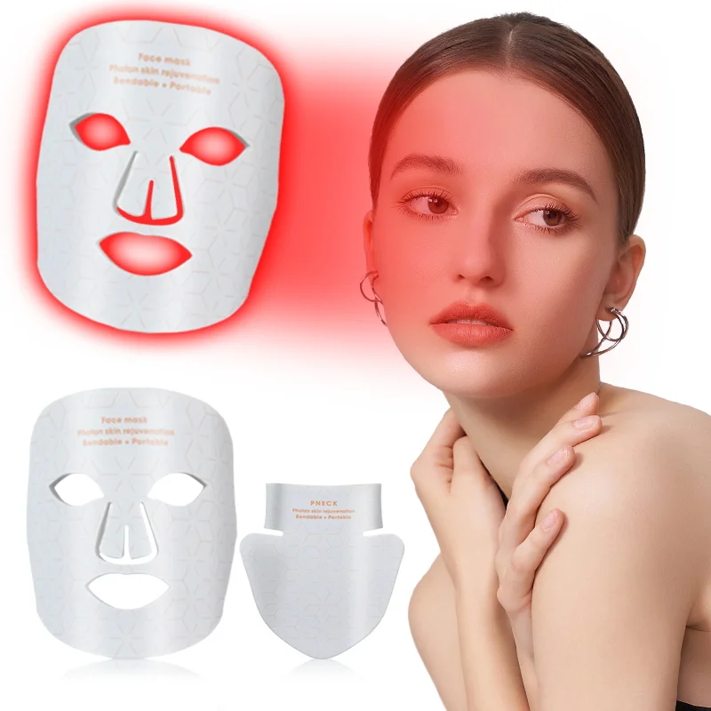 

4 Colors LED Light Therapy Face Neck Mask Facial Skin Care Device 630nm 850nm Infrared Red Light Therapy Mask Skin Rejuvenation