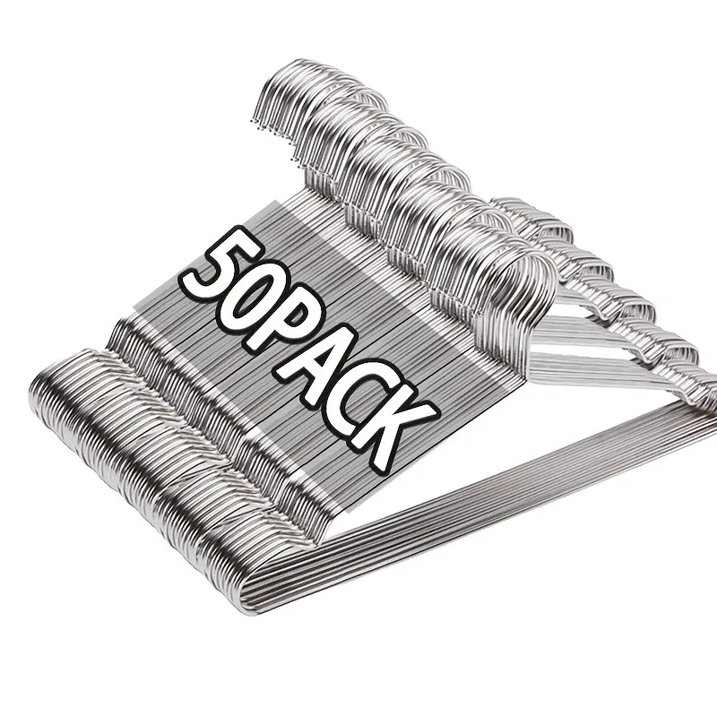 

20/50PCS Heavy Duty Stainless Steel Hangers, 16.5 Inch Ultra Thin Space Saving Clothes Hangers,Polished Metal for WardrobeHanger
