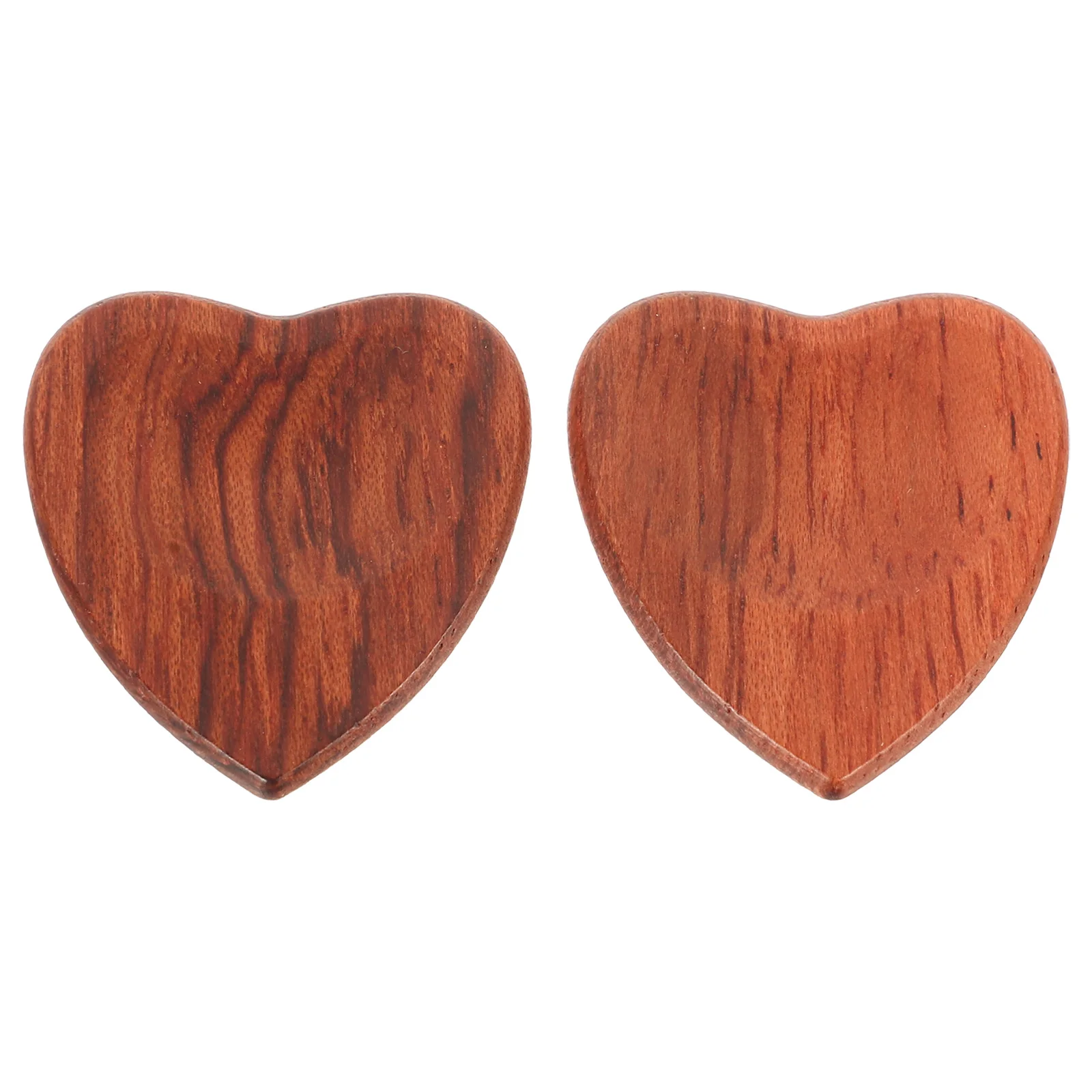 

2pcs Heart Shaped Wooden Guitar Picks Clear Sound Lightweight Electric Guitar Ukulele Practice Accessories