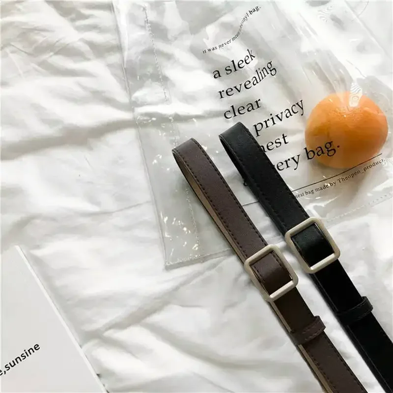 جديد بو حزام جلد للنساء مربع مشبك دبوس مشبك الجينز حزام أسود شيك العلامة التجارية الفاخرة السيدات خمر حزام الإناث زنار #6