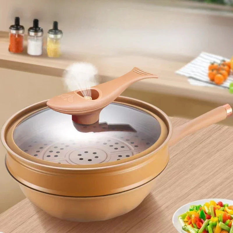 Transparent Glass Micropressure Wok Multifunctional Flat Bottom Nonstick Titanium Health Pot Panela De Pressao Elétrica