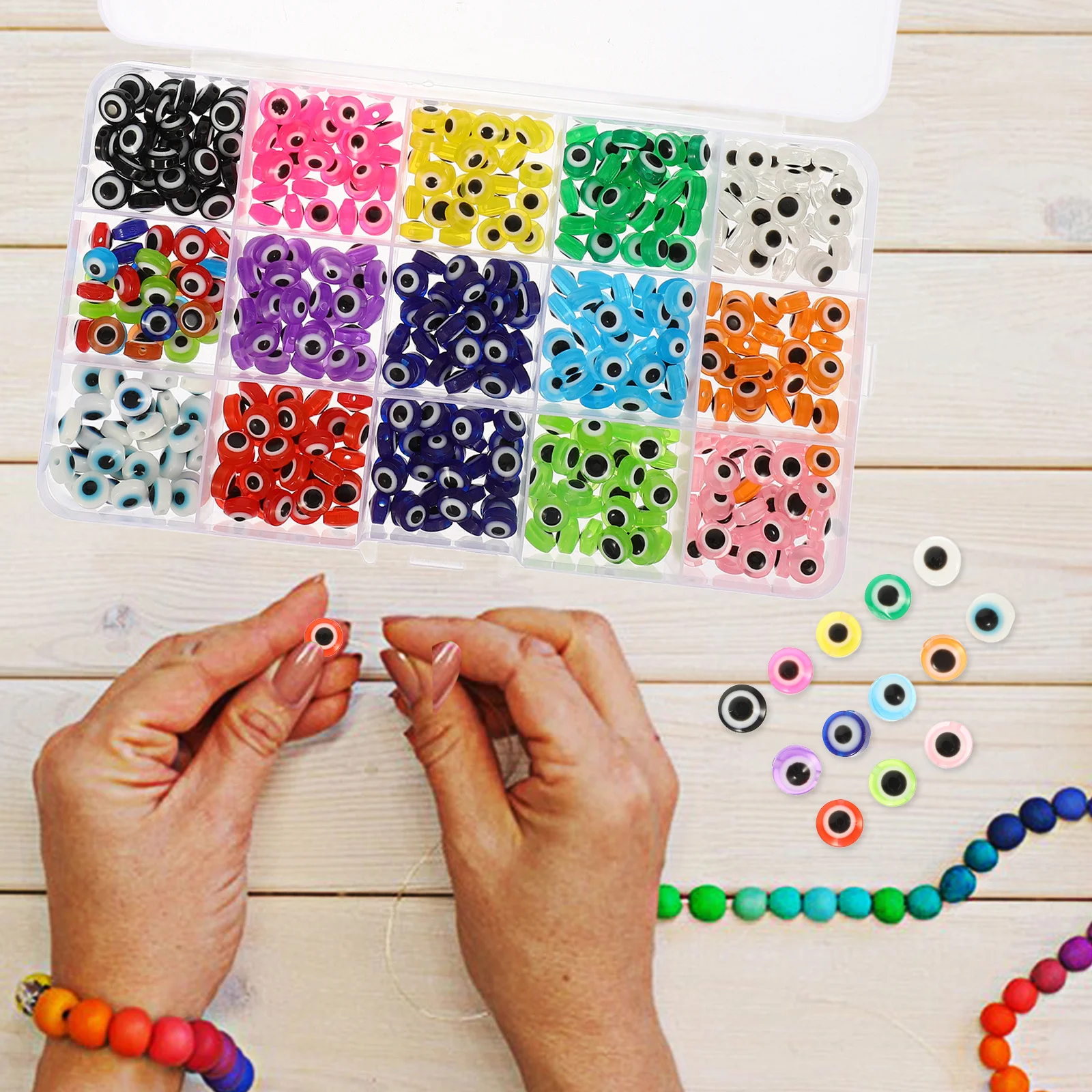 

1 set 1 Set Eye Resin Unique Diy Jewelry Making Accessories Bracelet Necklace Spacer Loose Craft Beads For Jewelry Making Beads
