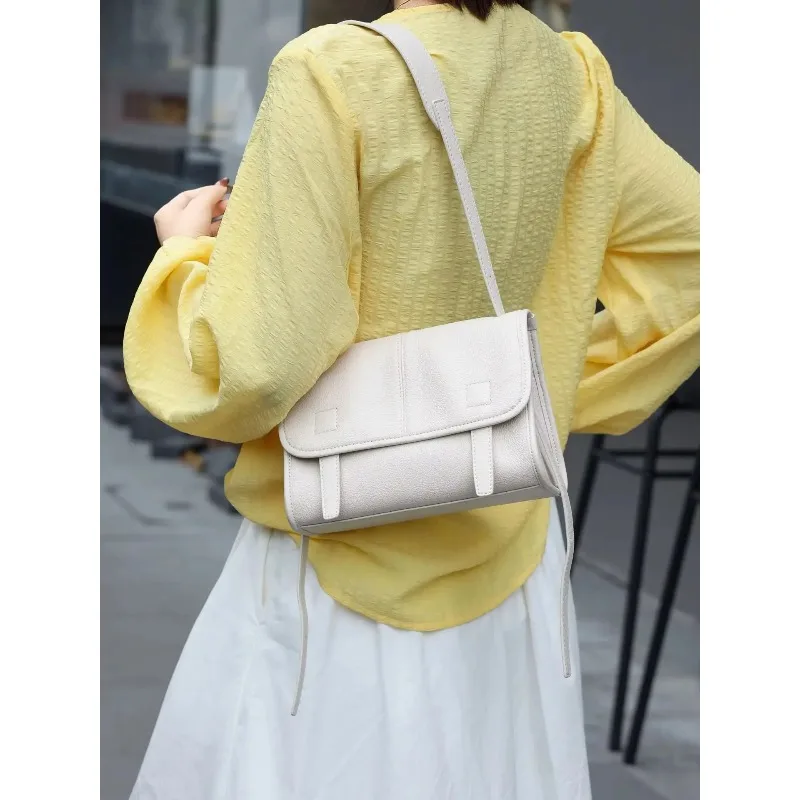 

Genuine Grade Leather Women Shoulder Crossbody Small Square Bags Luxury Designer Brand Female Fashion Postman's Bag Cowhide New