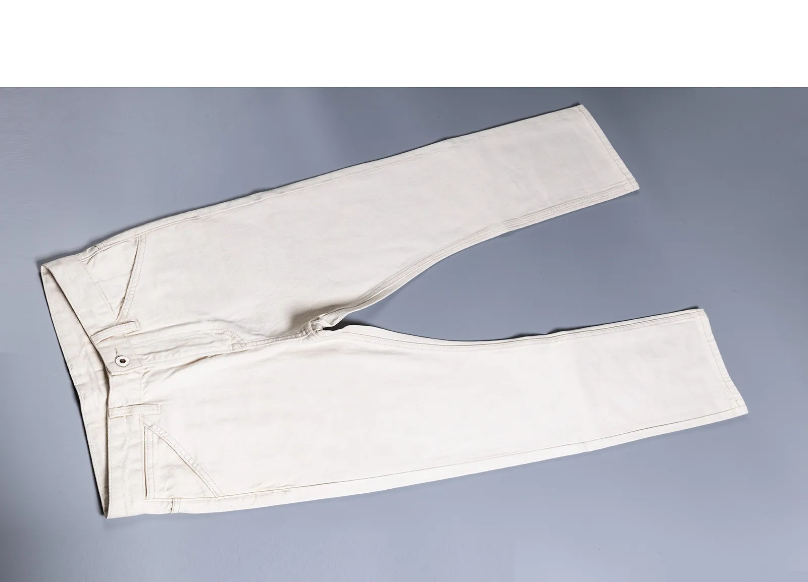 Amekaji Men's Premium Off-White 15oz Selvedge Denim Pants American Retro 100% Cotton Washed Classic Regular Straight-Leg Jeans