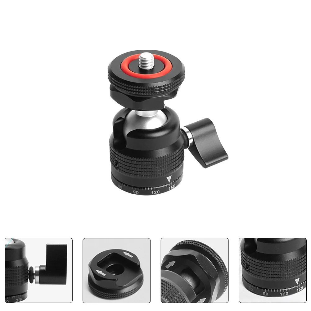 

360° Ball Head Tripod Mount Adapter For Camera Flash Light Cold Shoe Rack Hot Shoe Mount Tripod Accessories Photography Gear