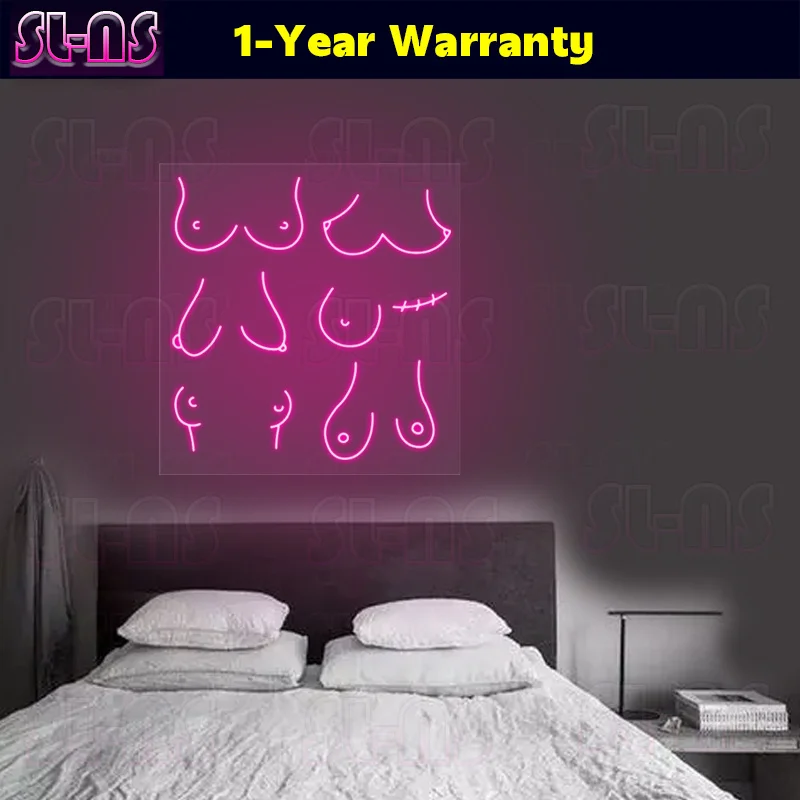 Big Size 100x96cm Boobs Neon Signs Wall Decor Neon Light Sign Led Sign for Bedroom Neon Boobs Cool Art Neon Sign Neon Lamps