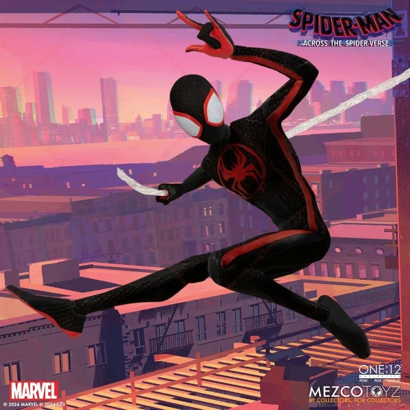 Original MEZCO TOYZ ONE:12 Spider Man Across the Spider-Verse Miles Morales 1/12 PVC Anime Action Figure Sammlung Modell Spielzeug