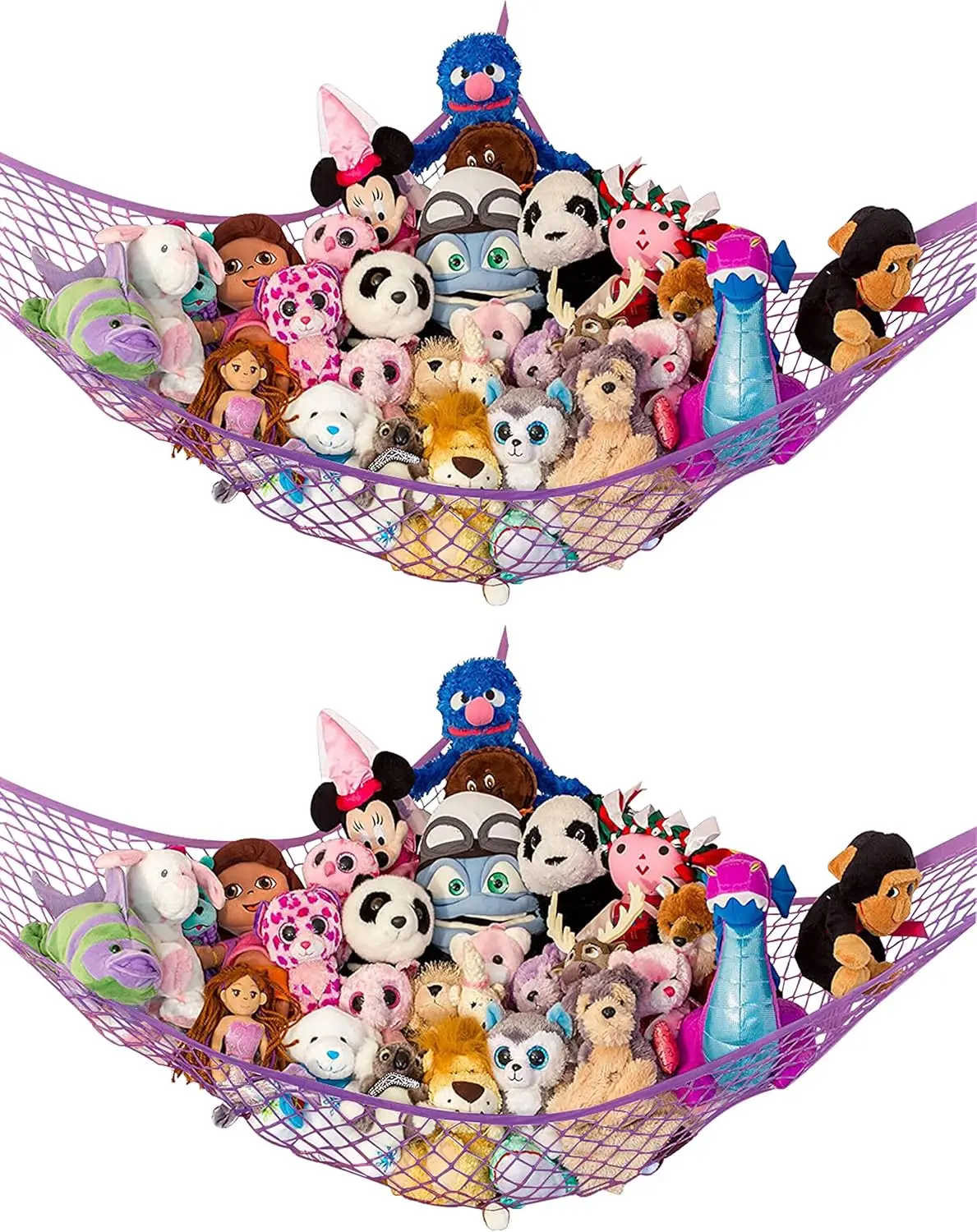 

Stuffed Animal Hammo | Corner Hanging Organizer, Stuffed Animal Storage | Easy To Hang Plushie Net W/Included Anchors & Hooks |
