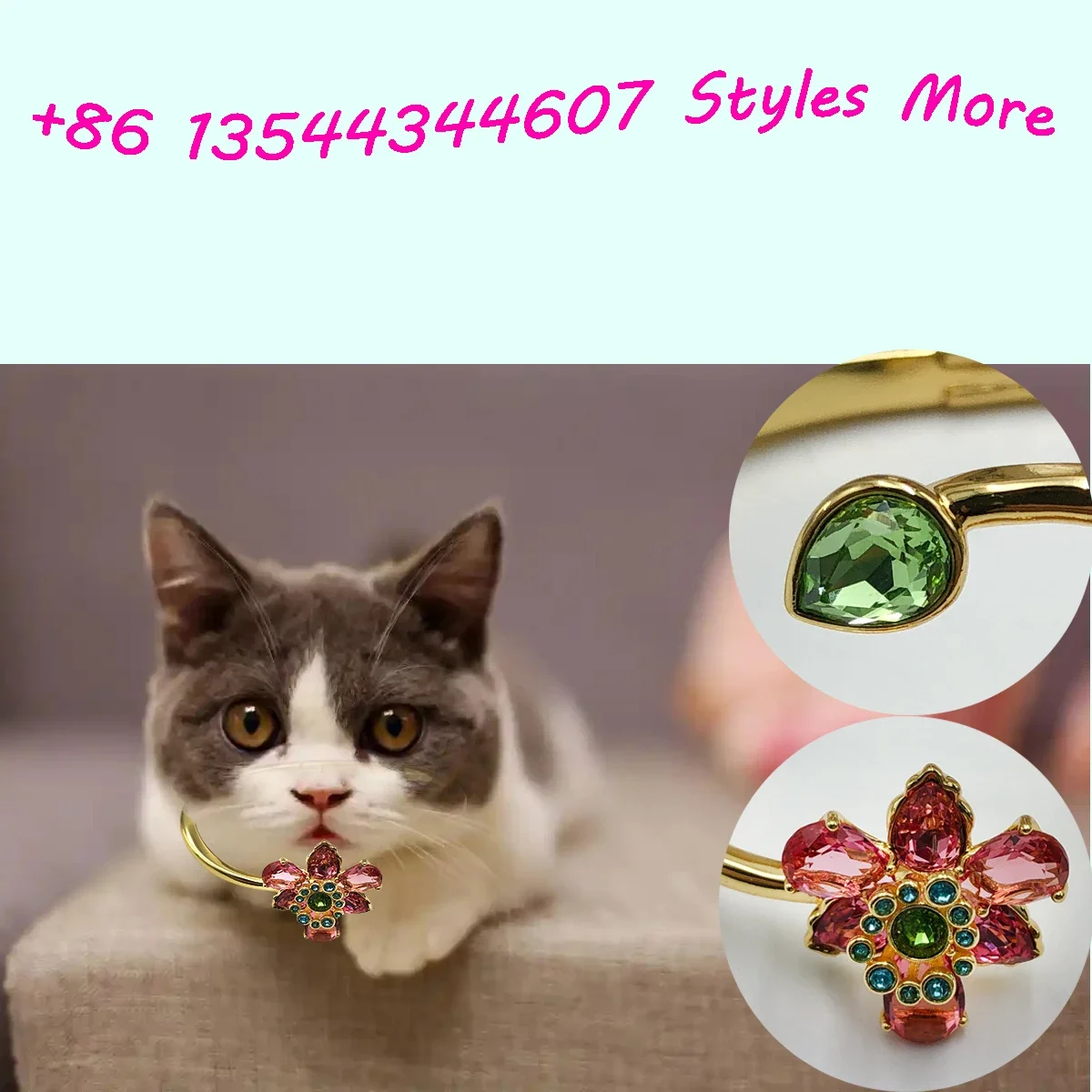 

Cat Accessories 2025 New Austrian Crystal jewelry spring collection Magic Garden imitation crystal flower bracelet