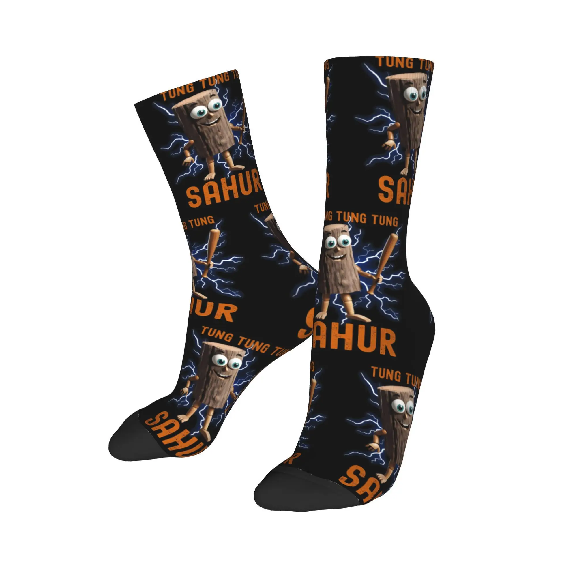 مضحك تونغ تونغ الصحور عشاق القهوة الإيطالية Brainrot جوارب رياضية البوليستر طاقم الجوارب للجنسين عدم الانزلاق