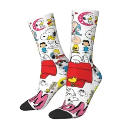 Comics Snoopy Collage Dress Socks for Men Women Warm Funny novità Cartoon Crew Socks