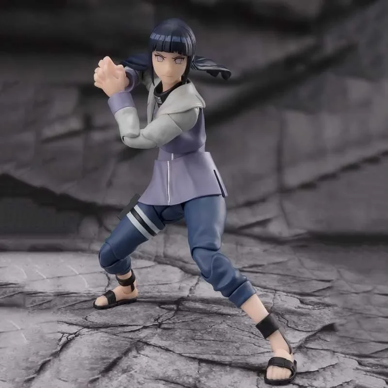 Bandai Original MODEL KIT SHF Naruto series HINATA HYUGA Anime Action Figure Model Toy Gift For boy Collectible Foam box sends