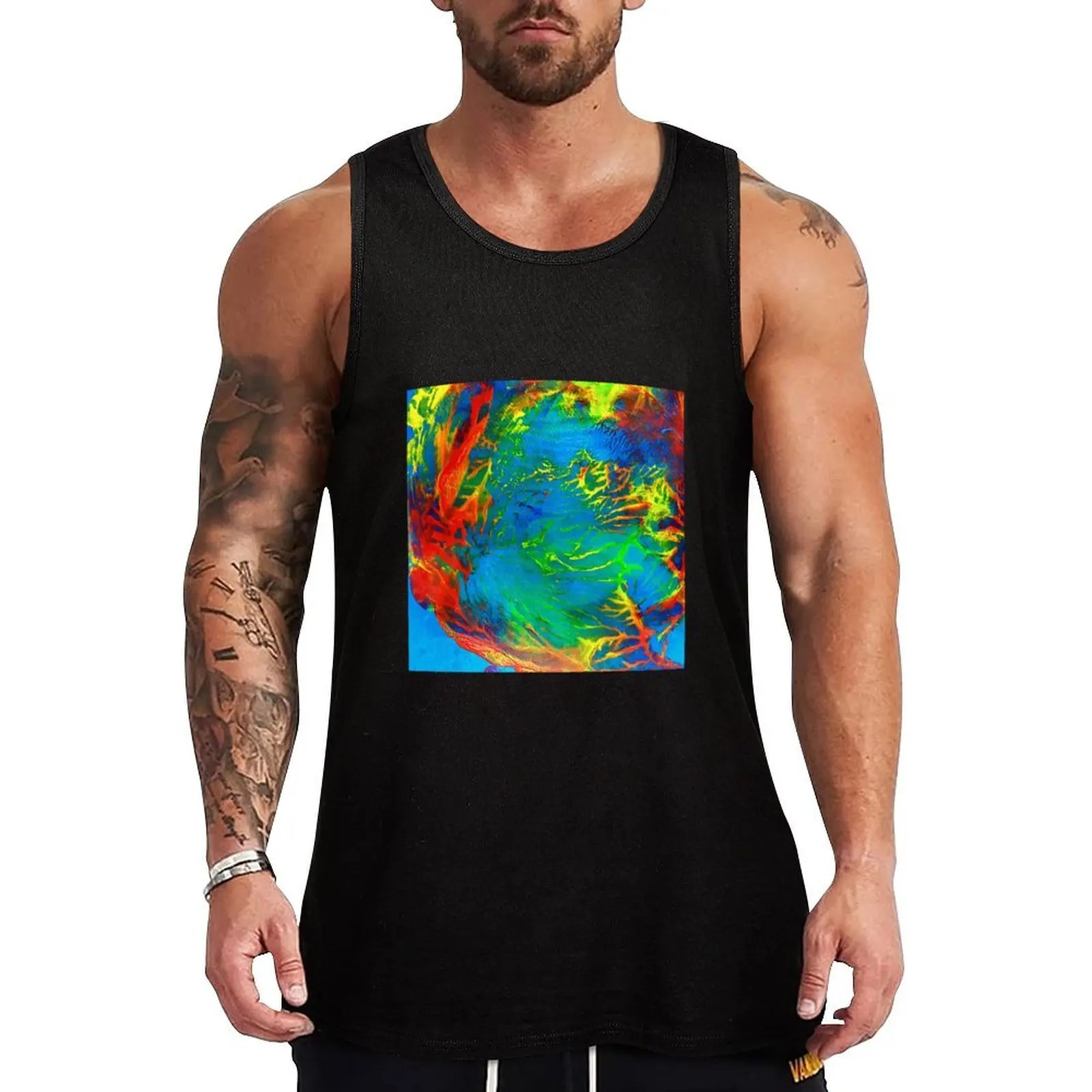 Camiseta sin mangas con estampado abstracto Earth-Wind and Fire, camiseta deportiva sin mangas para gimnasio, camiseta sin mangas de secado rápido para entrenamiento