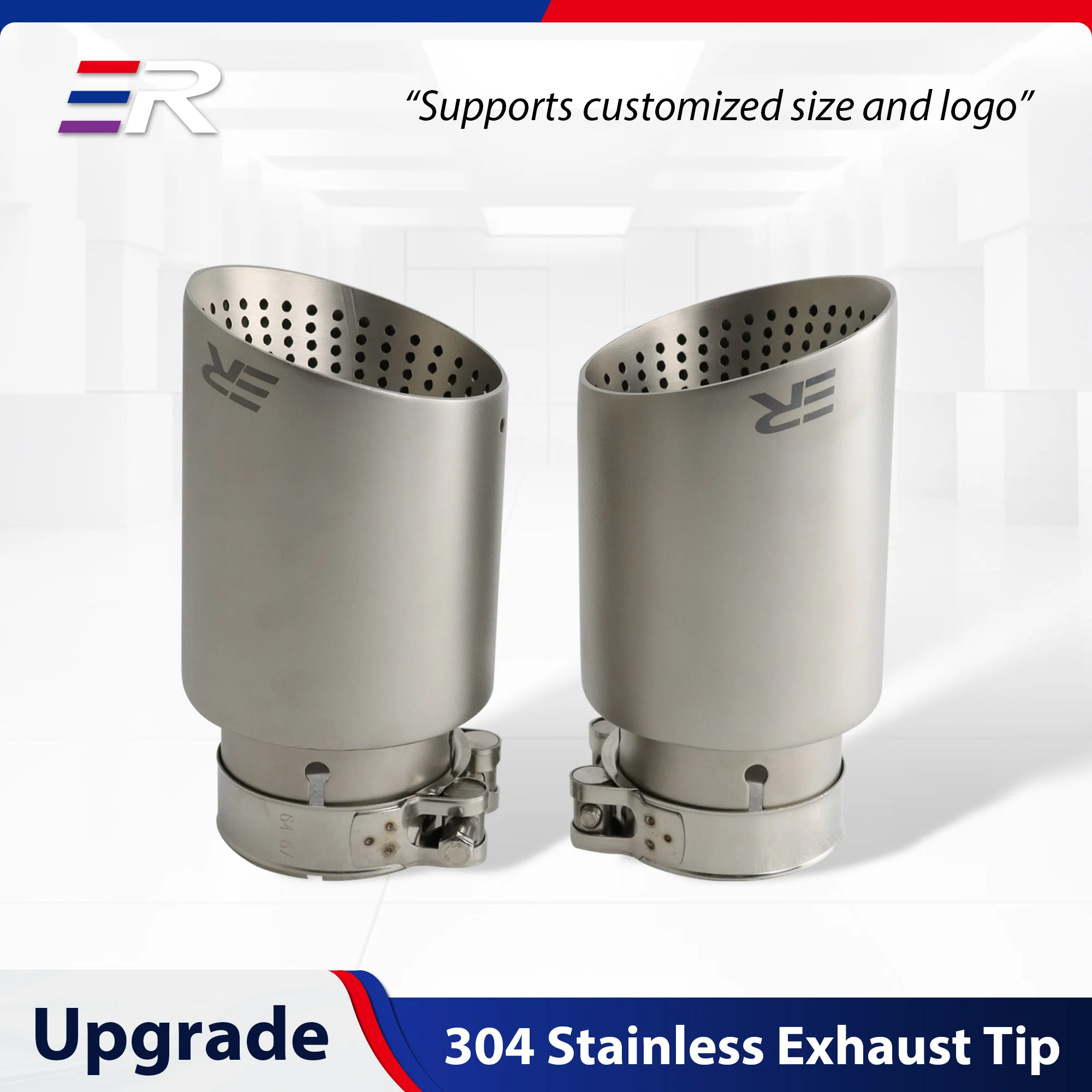 ER Matte Stainless Steel Exhaust Tip for GTI MK7 Golf7 Nozzle Upgrade Muffler for vw audi  Exhaust pipe Modify Customization