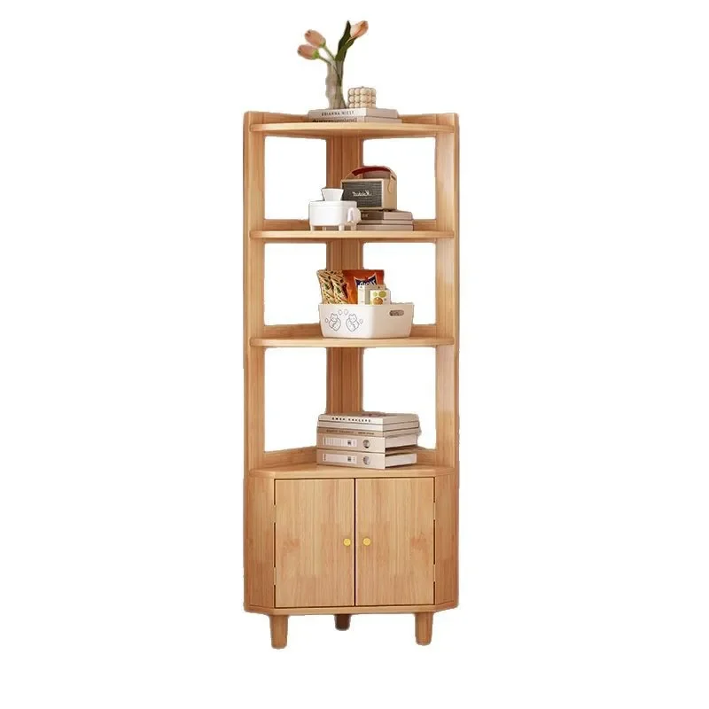 Solid wood triangle corner cabinet corner cabinet sofa corner bedroom against the wall small shelf