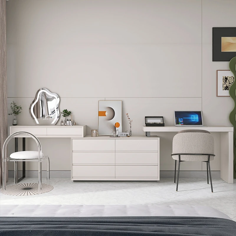 

！@Combination Dressing Table and Study Table Adjustment Length Modern Home Furniture Dressing Table with Drawers Factory Price