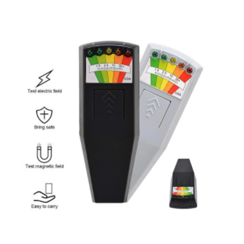 Probador de radiación de campo electromagnético, lector EMF, Detector electromagnético, medidor de campo magnético, indicador de 5 LED, medidor de Gauss