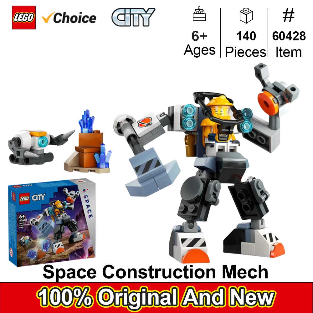 

LEGO 60428 City Space Mech, Robot Construction Kit for Children from 6 Years, Set with Action Figure Toy and Pilot Figure