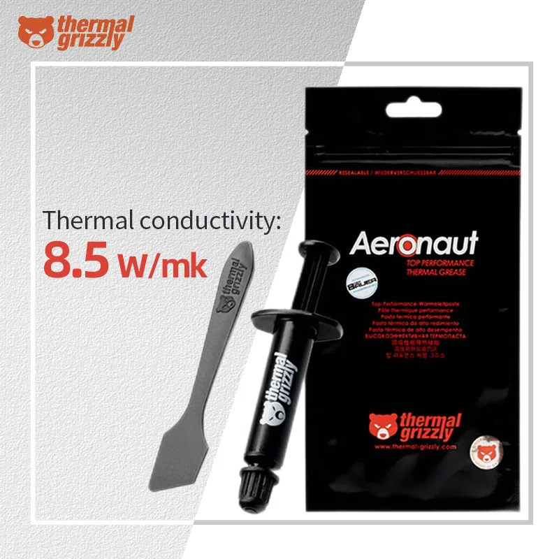 

Thermal Grizzly Aeronaut 8,5 Вт/м.k Непроводность CPU/GPU Радиатор Термопаста для ПК Компьютер AMD Intel Процессор Охлаждения