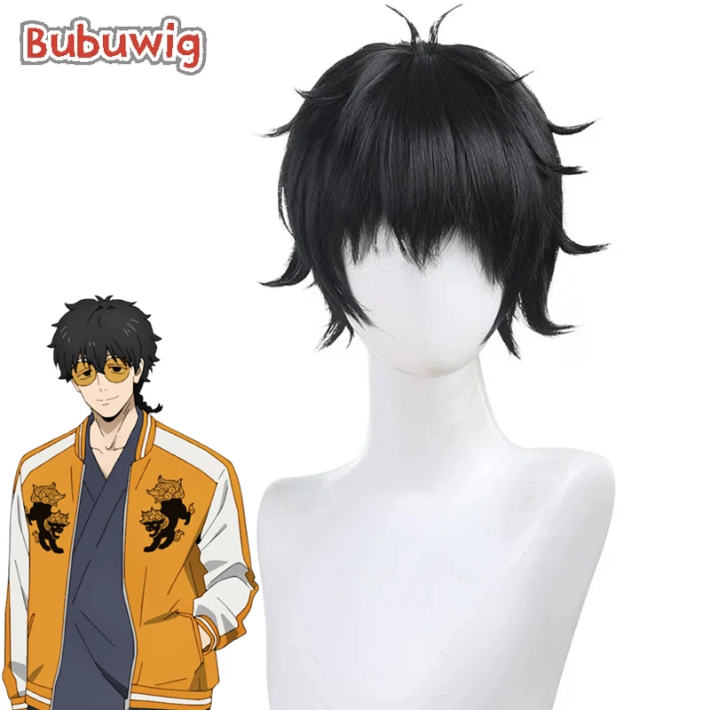 

Bubuwig Synthetic Hair Jo Togame Cosplay Wigs Anime Wind Breaker Jo Togame 38cm Short Straight Black Men Cos Wig Heat Resistant