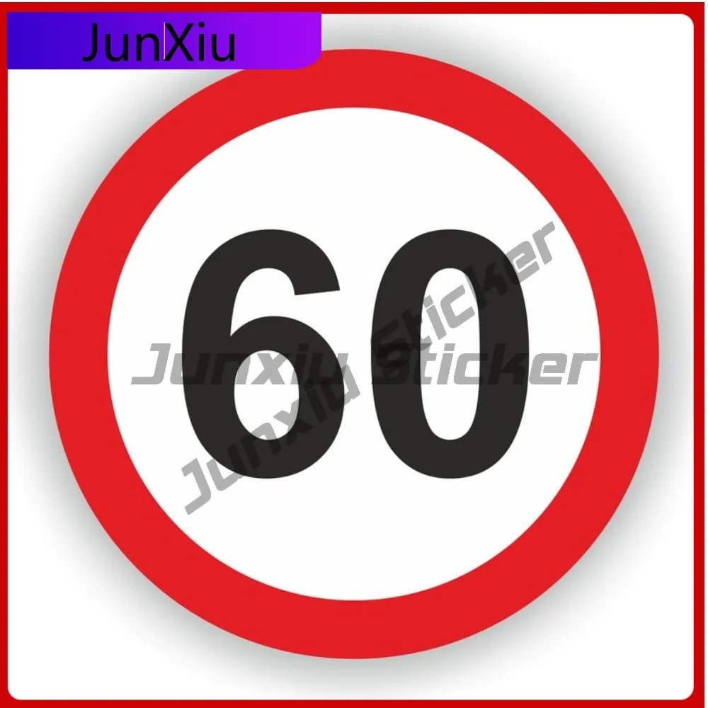 

Speed Limit 60 Circular Traffic Speed Limit Signs Warning Sticker Car Decoration Graphic Vinyl Car Suv Bumper Decals Accessories