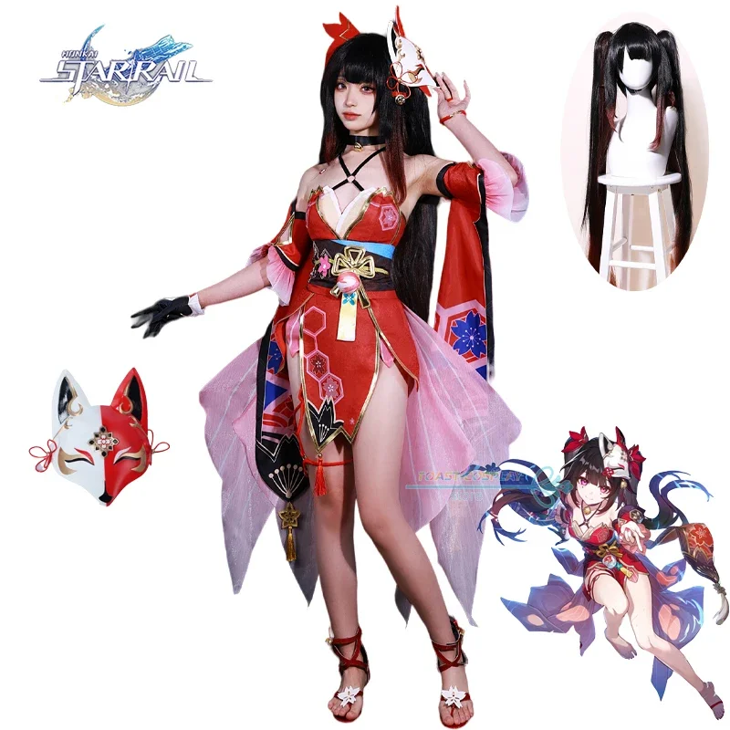 

Sparkle Honkai Cosplay Game Honkai Star Rail Sparkle Cosplay Costume Party Outfits Costume Wig Fox Mask Women Role Play Outfits