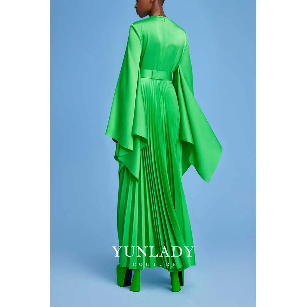 YUNLAN Luxury Die Baying Long Sleeve Night Dress 2024 Saudi Arabia Long Belt Band Banquet and Important Occasions Dress