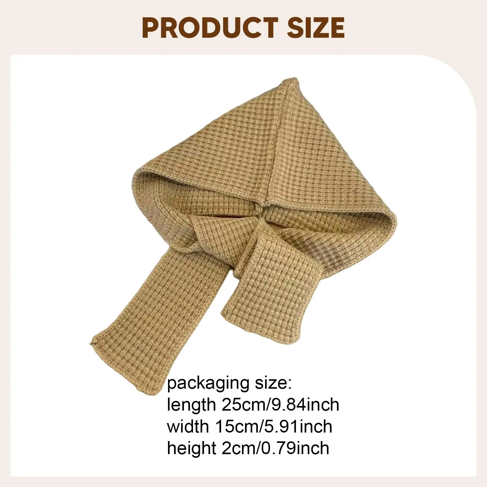 Knitted Hooded Scarf Thick Yarn Neck Ear Warmer Crochet Hat for Women Men Winter Outdoor