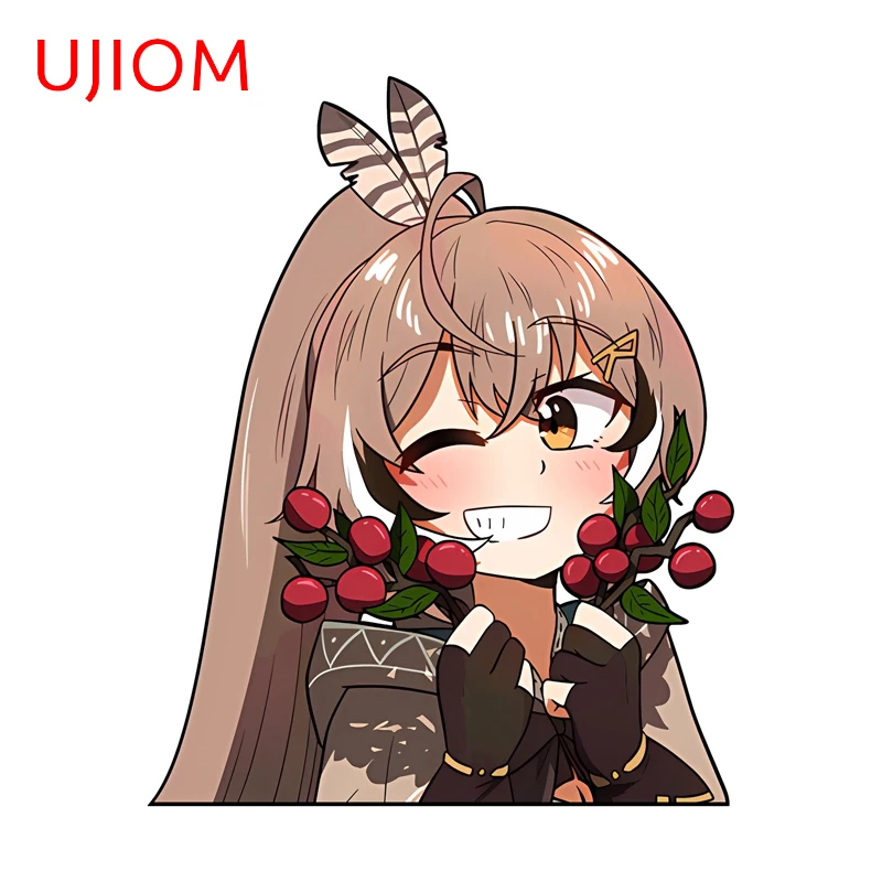 UJIOM Nanashi Mumei Kawaii Happy Wall Sticker Owl Feathers Clever Witty Cute Hololive Girl Decal Wardrobe Decoration