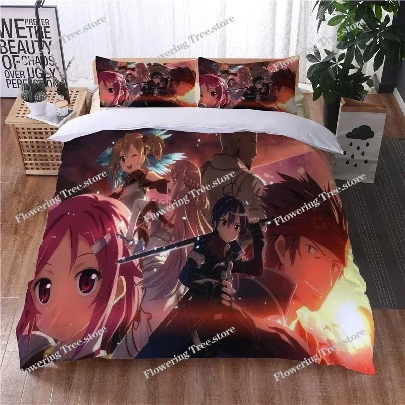 

Sword Art Online 3d Duvet Cover Set Pillowcase Twin Full Queen King Bedding Set Cartoon Digital Printing Comforter Cover Sets