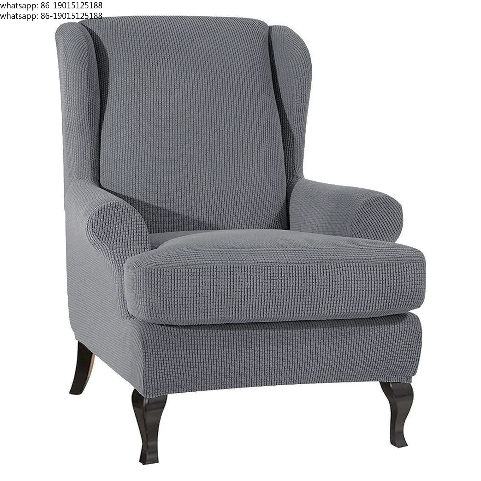

Waterproof modern wing chair cover 2-piece elastic elastic wing back chair cover elastane fabric armchair non-slip machine wash