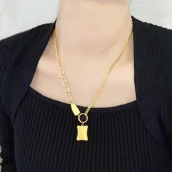 316L Titanium Stainless Steel Gold Color Choker Necklace Fashion Luxury Letter Love Heart Pendant Women's Party New 316L Titaniu