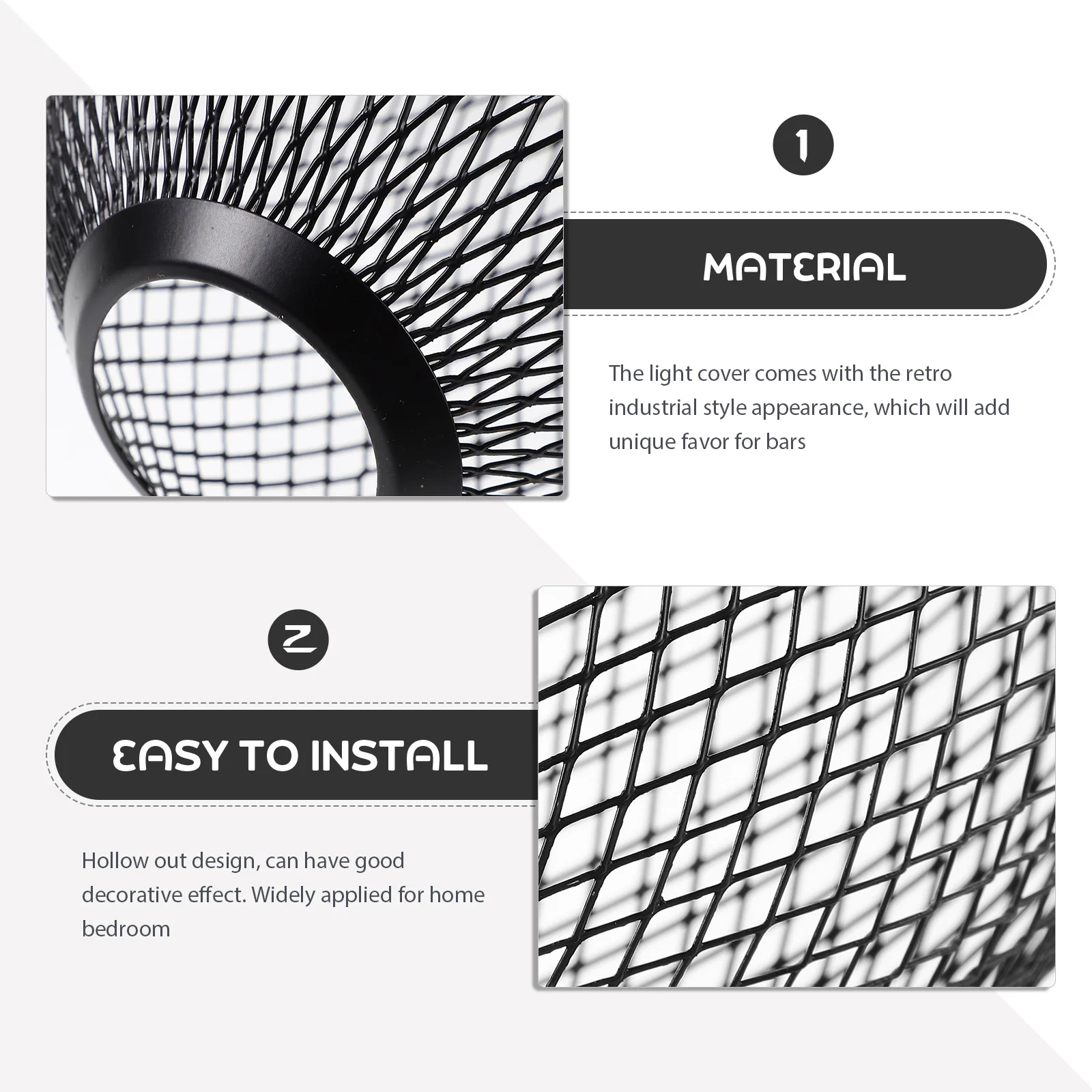 

Drum Shaped Metal Lamp Shade Hollow Out Design for Home Bedroom Living Room Office Decorative Pendant Light Cover