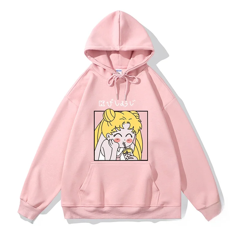 

Толстовка с круглым вырезом и капюшоном Sailor Girl, розовая, тонкая, осенне-зимняя, мужская, свободного кроя, молодежная, Vitali Sle Garment